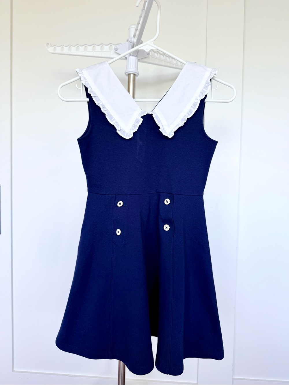 👗 Janie and Jack Navy Dress with White Collar And 4 Buttons